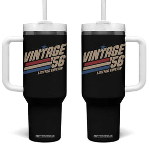 70th Birthday Tumbler With Handle Vintage 1956 70 Years Old Birthday USA Stripes