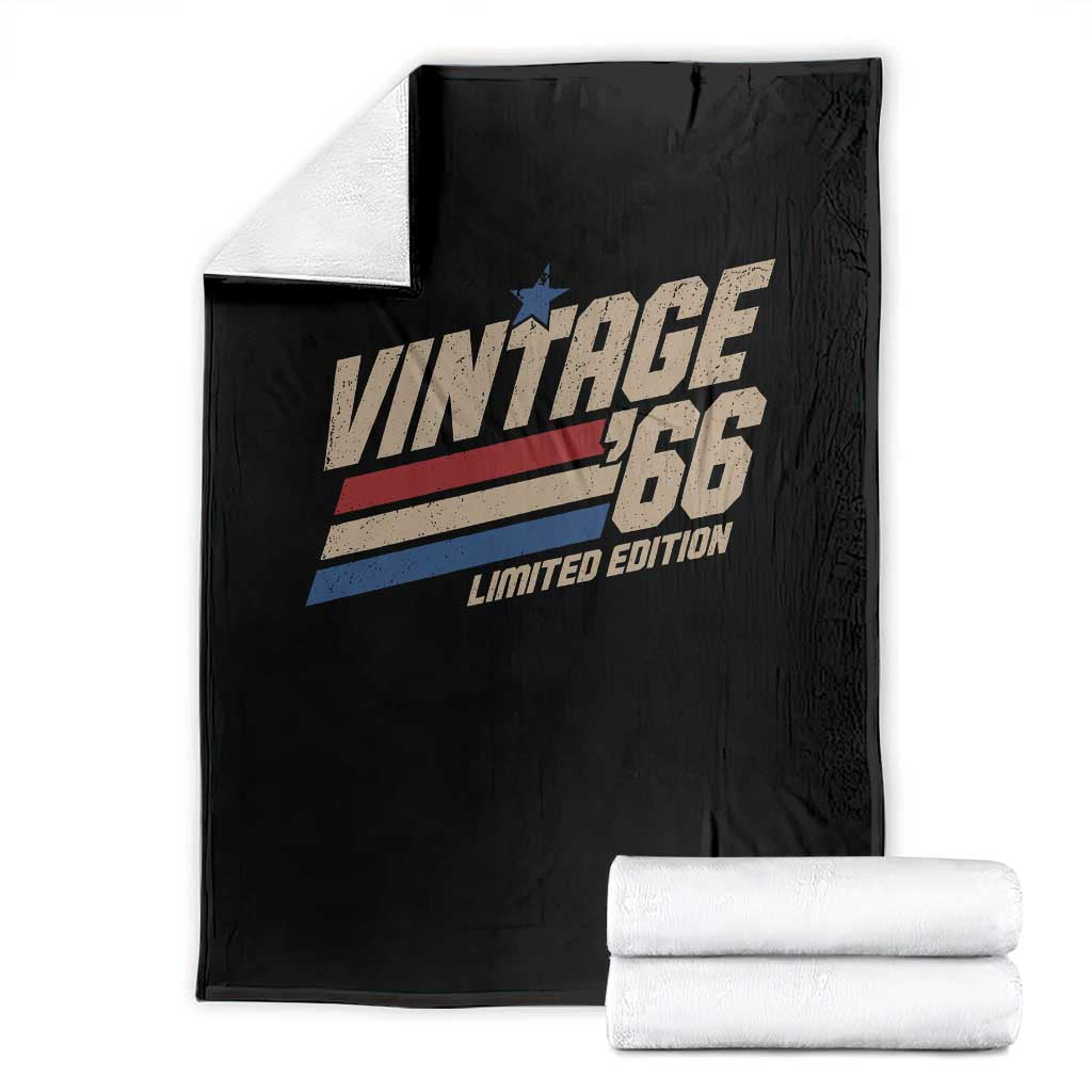 60th Birthday Throw Blanket Vintage 1966 60 Years Old Birthday USA Stripes
