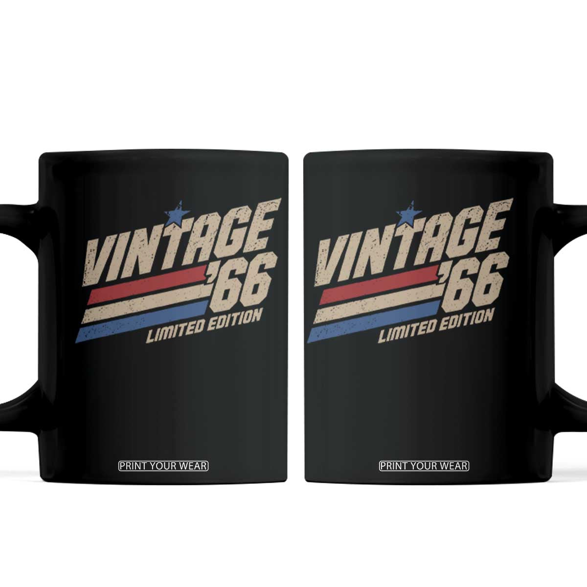 60th Birthday Coffee Mug Vintage 1966 60 Years Old Birthday USA Stripes