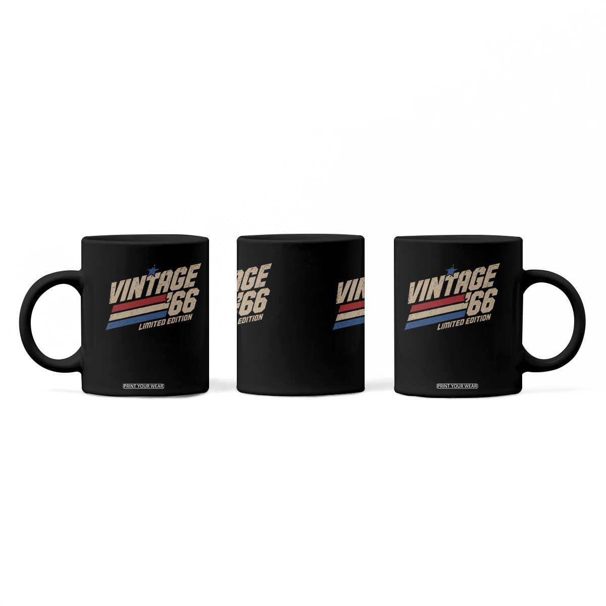 60th Birthday Coffee Mug Vintage 1966 60 Years Old Birthday USA Stripes TS11 Print Your Wear