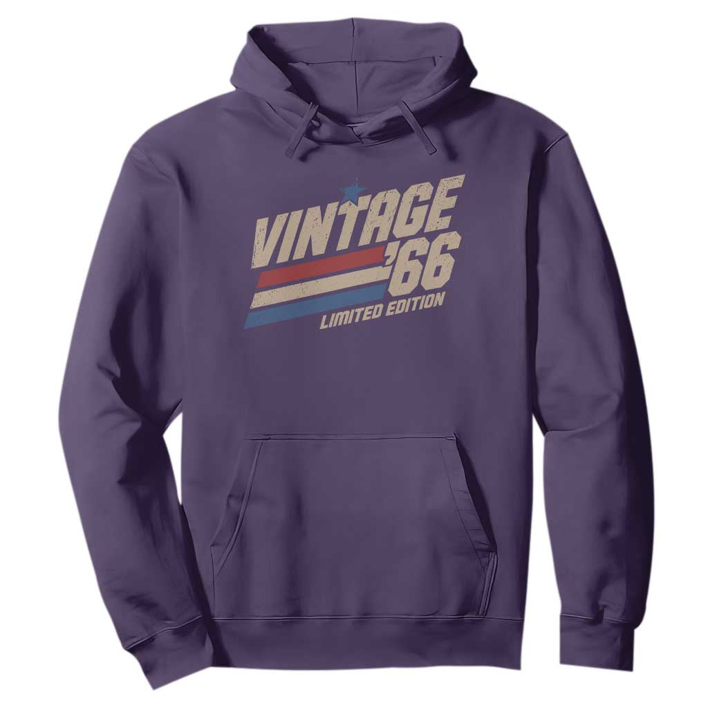 60th Birthday Hoodie Vintage 1966 60 Years Old Birthday USA Stripes TS11 Purple Print Your Wear