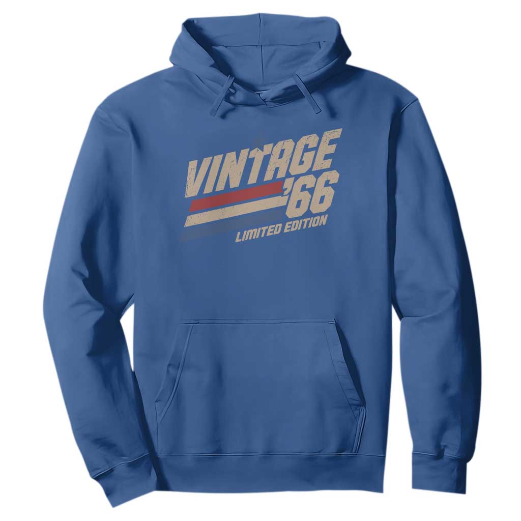 60th Birthday Hoodie Vintage 1966 60 Years Old Birthday USA Stripes TS11 Royal Blue Print Your Wear