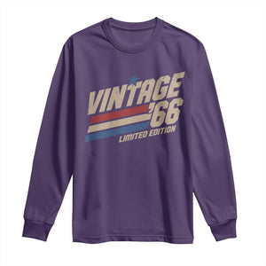 60th Birthday Long Sleeve Shirt Vintage 1966 60 Years Old Birthday USA Stripes TS11 Purple Print Your Wear