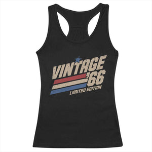 60th Birthday Racerback Tank Top Vintage 1966 60 Years Old Birthday USA Stripes