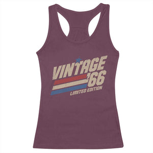 60th Birthday Racerback Tank Top Vintage 1966 60 Years Old Birthday USA Stripes