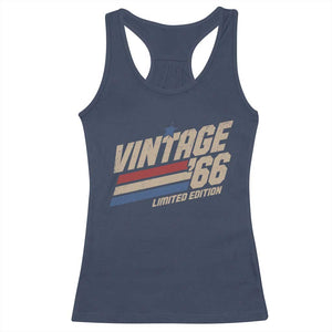 60th Birthday Racerback Tank Top Vintage 1966 60 Years Old Birthday USA Stripes