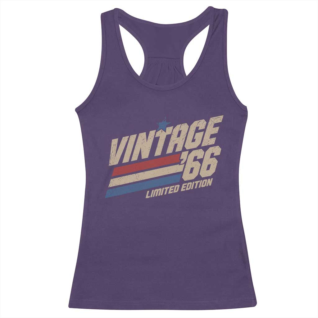 60th Birthday Racerback Tank Top Vintage 1966 60 Years Old Birthday USA Stripes
