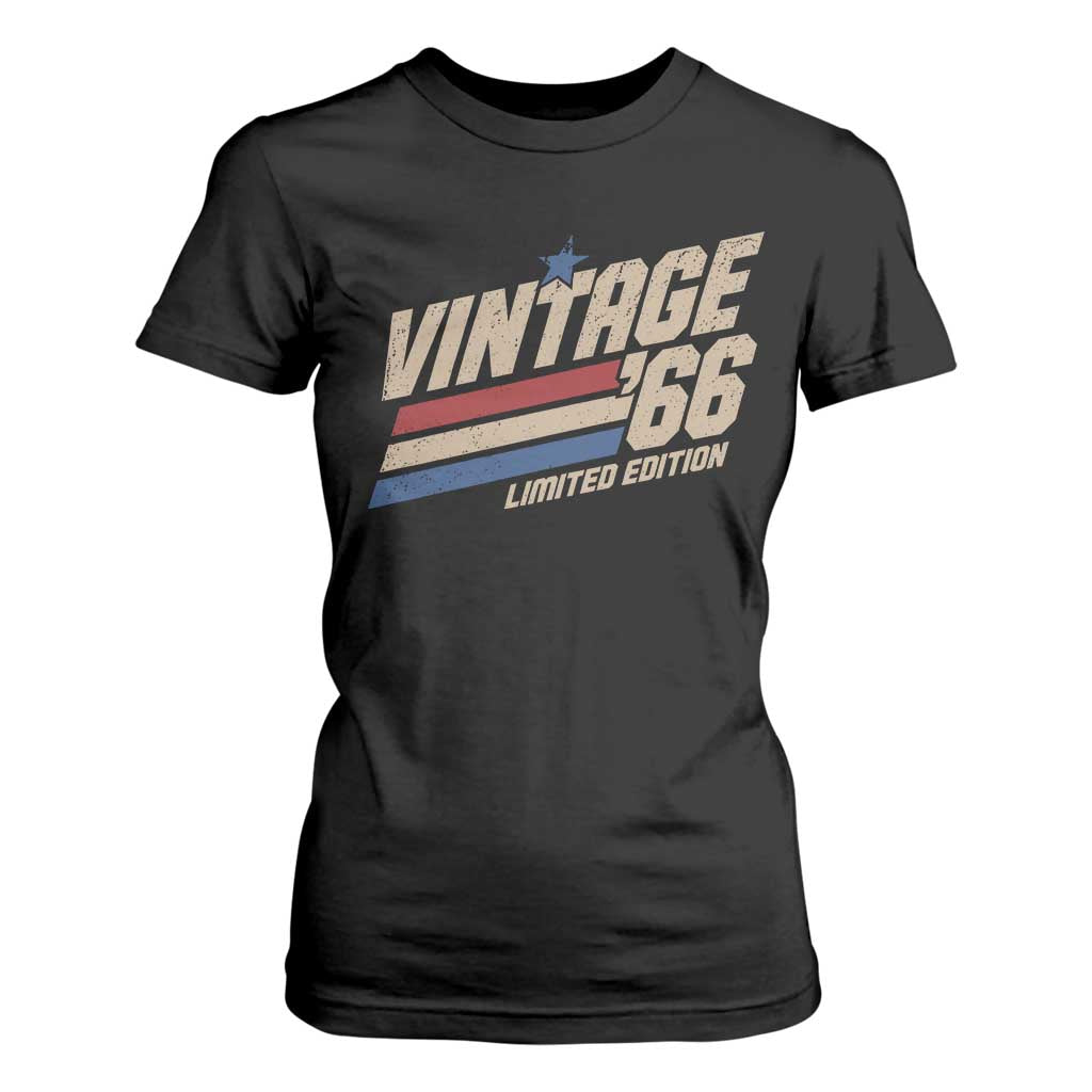 60th Birthday T Shirt For Women Vintage 1966 60 Years Old Birthday USA Stripes