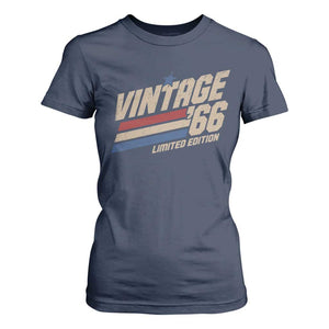 60th Birthday T Shirt For Women Vintage 1966 60 Years Old Birthday USA Stripes