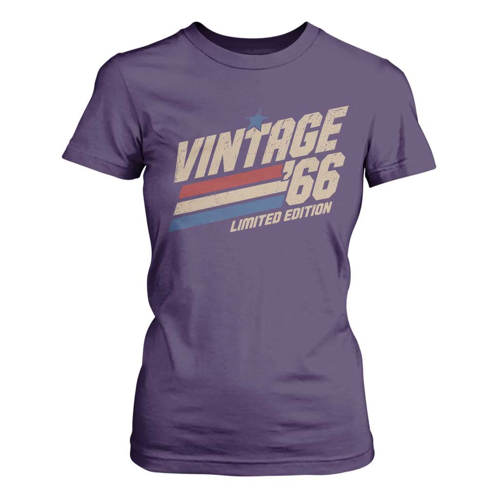 60th Birthday T Shirt For Women Vintage 1966 60 Years Old Birthday USA Stripes