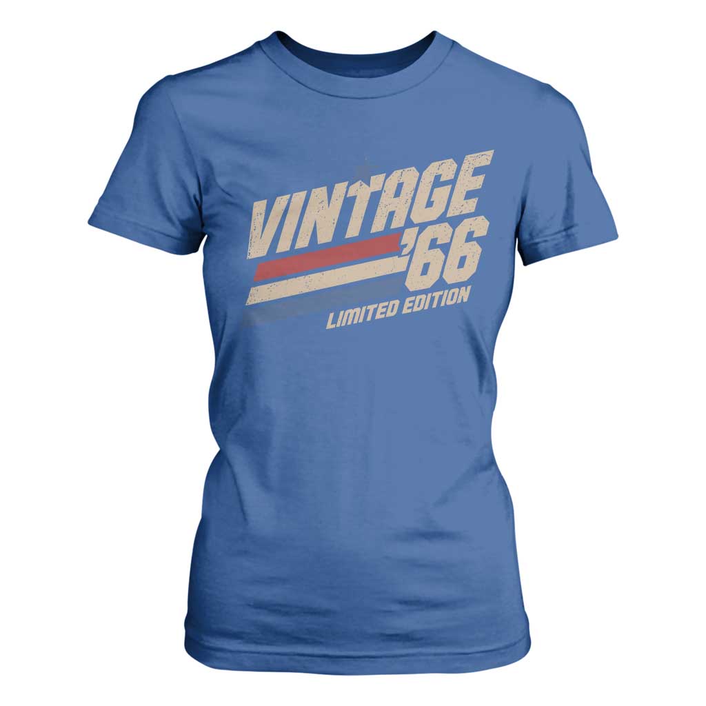 60th Birthday T Shirt For Women Vintage 1966 60 Years Old Birthday USA Stripes