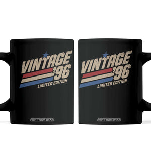 30th Birthday Coffee Mug Vintage 1996 30 Years Old Birthday USA Stripes TS11 Black Print Your Wear