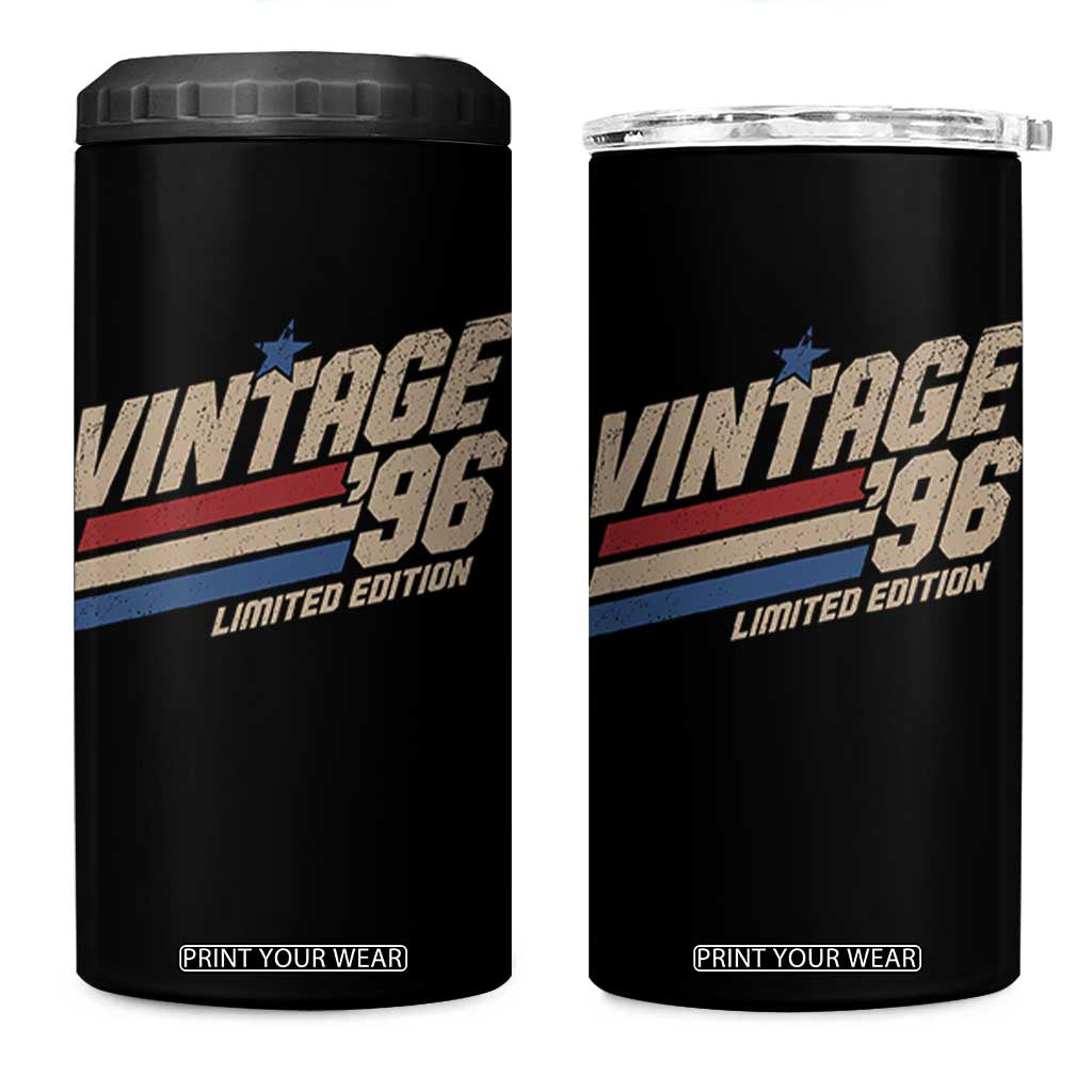 30th Birthday 4 in 1 Can Cooler Tumbler Vintage 1996 30 Years Old Birthday USA Stripes