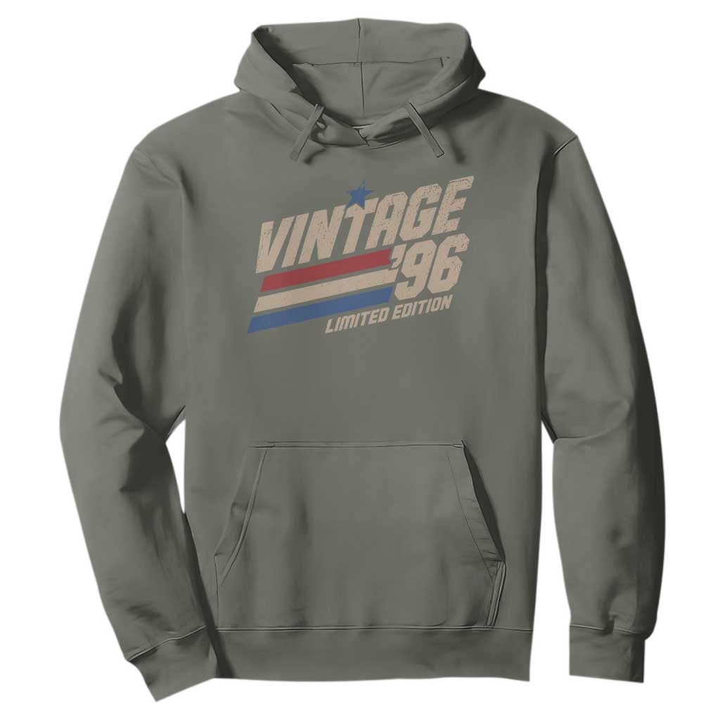 30th Birthday Hoodie Vintage 1996 30 Years Old Birthday USA Stripes TS11 Military Green Print Your Wear