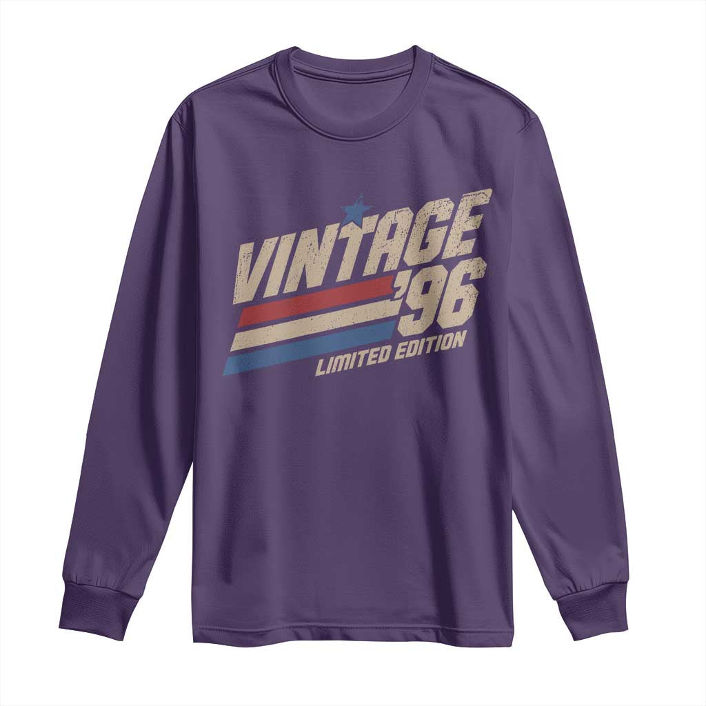 30th Birthday Long Sleeve Shirt Vintage 1996 30 Years Old Birthday USA Stripes TS11 Purple Print Your Wear