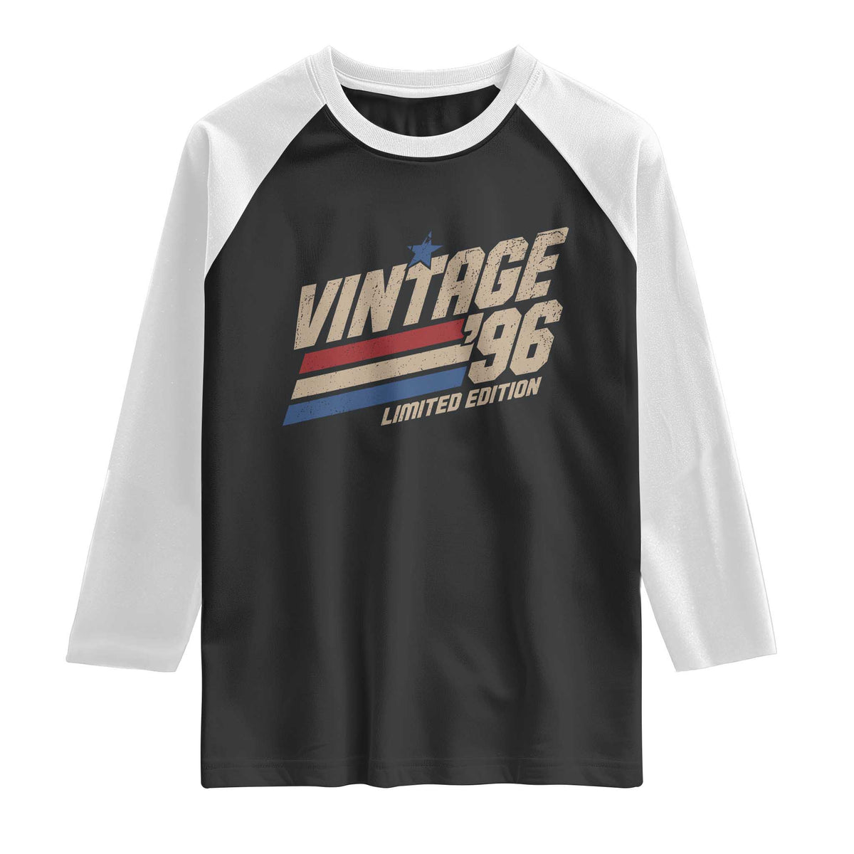 30th Birthday Raglan Shirt Vintage 1996 30 Years Old Birthday USA Stripes