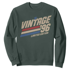 30th Birthday Sweatshirt Vintage 1996 30 Years Old Birthday USA Stripes TS11 Dark Forest Green Print Your Wear