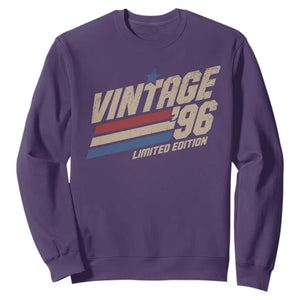 30th Birthday Sweatshirt Vintage 1996 30 Years Old Birthday USA Stripes TS11 Purple Print Your Wear