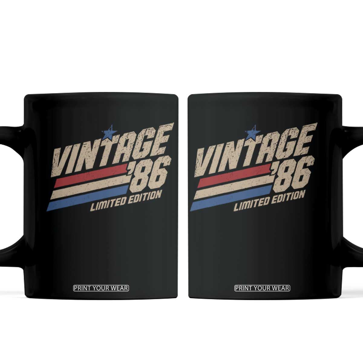 40th Birthday Coffee Mug Vintage 1986 40 Years Old Birthday USA Stripes