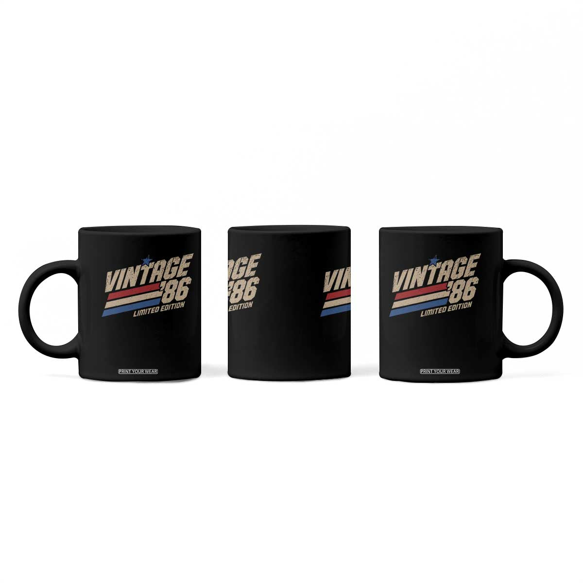 40th Birthday Coffee Mug Vintage 1986 40 Years Old Birthday USA Stripes TS11 Print Your Wear