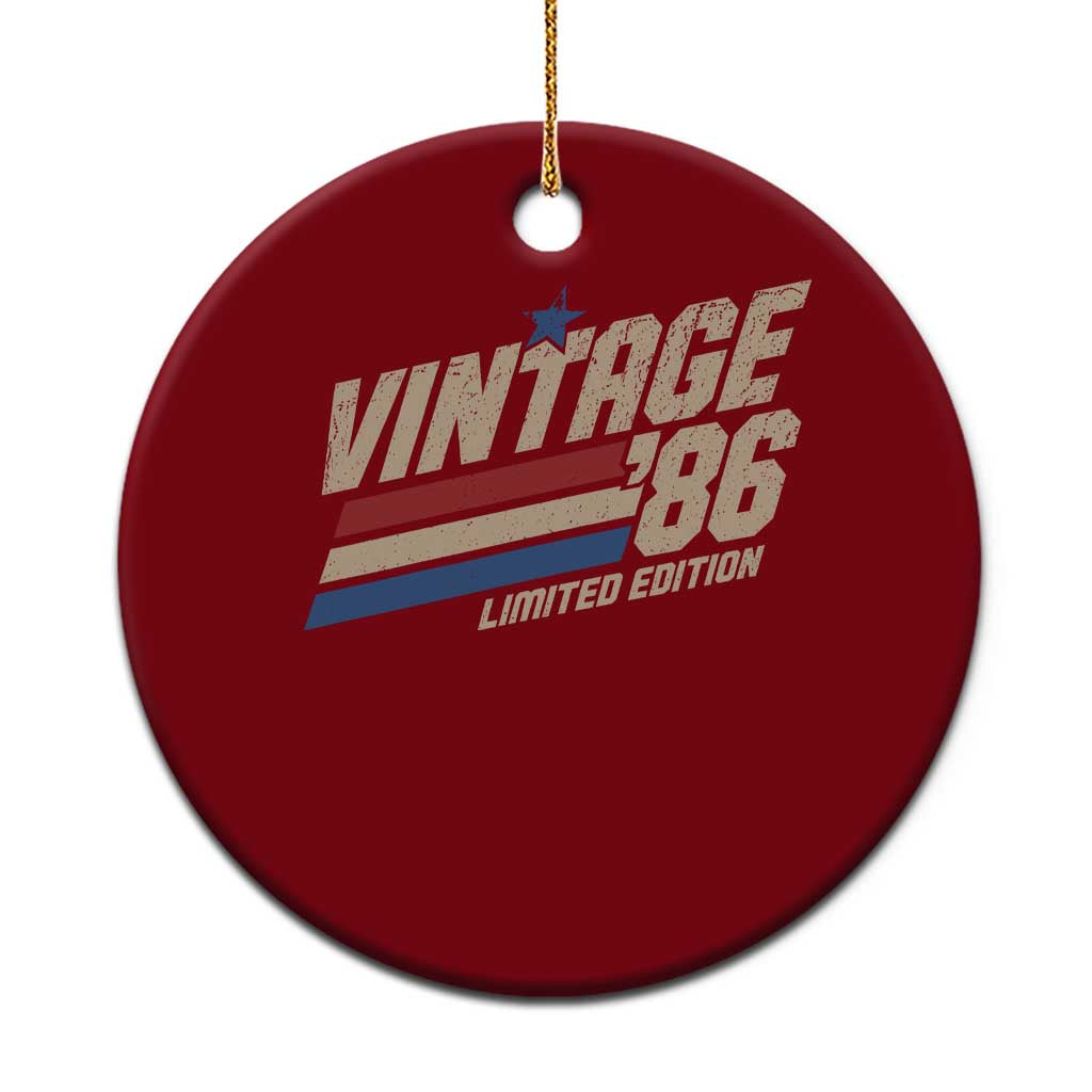40th Birthday Ceramic Ornament Vintage 1986 40 Years Old Birthday USA Stripes