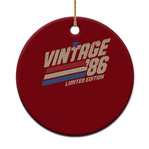 40th Birthday Ceramic Ornament Vintage 1986 40 Years Old Birthday USA Stripes