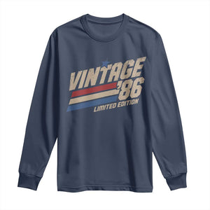 40th Birthday Long Sleeve Shirt Vintage 1986 40 Years Old Birthday USA Stripes TS11 Navy Print Your Wear