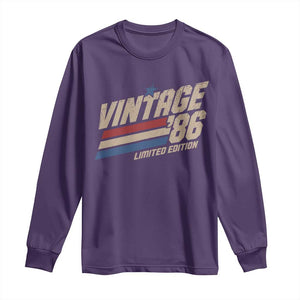 40th Birthday Long Sleeve Shirt Vintage 1986 40 Years Old Birthday USA Stripes TS11 Purple Print Your Wear