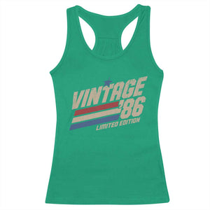 40th Birthday Racerback Tank Top Vintage 1986 40 Years Old Birthday USA Stripes