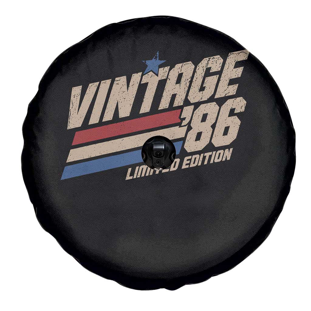 40th Birthday Spare Tire Cover Vintage 1986 40 Years Old Birthday USA Stripes
