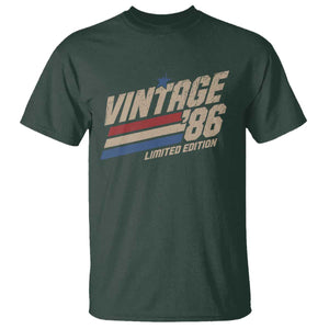 40th Birthday T Shirt Vintage 1986 40 Years Old Birthday USA Stripes TS11 Dark Forest Green Print Your Wear