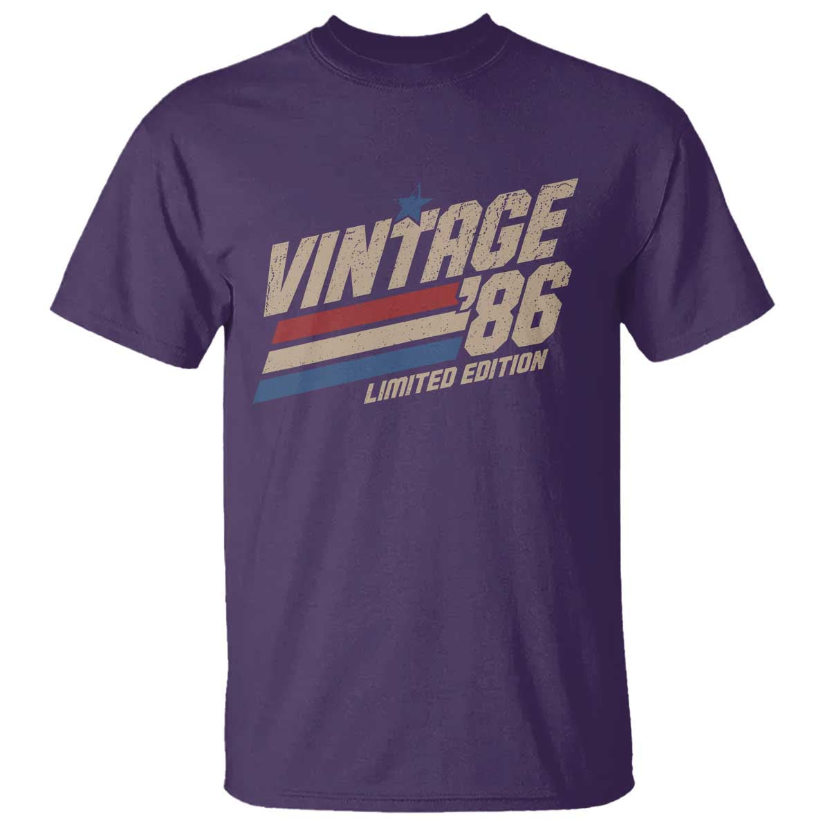 40th Birthday T Shirt Vintage 1986 40 Years Old Birthday USA Stripes TS11 Purple Print Your Wear