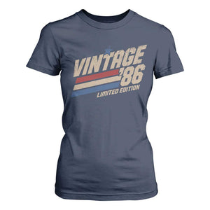 40th Birthday T Shirt For Women Vintage 1986 40 Years Old Birthday USA Stripes TS11 Navy Print Your Wear