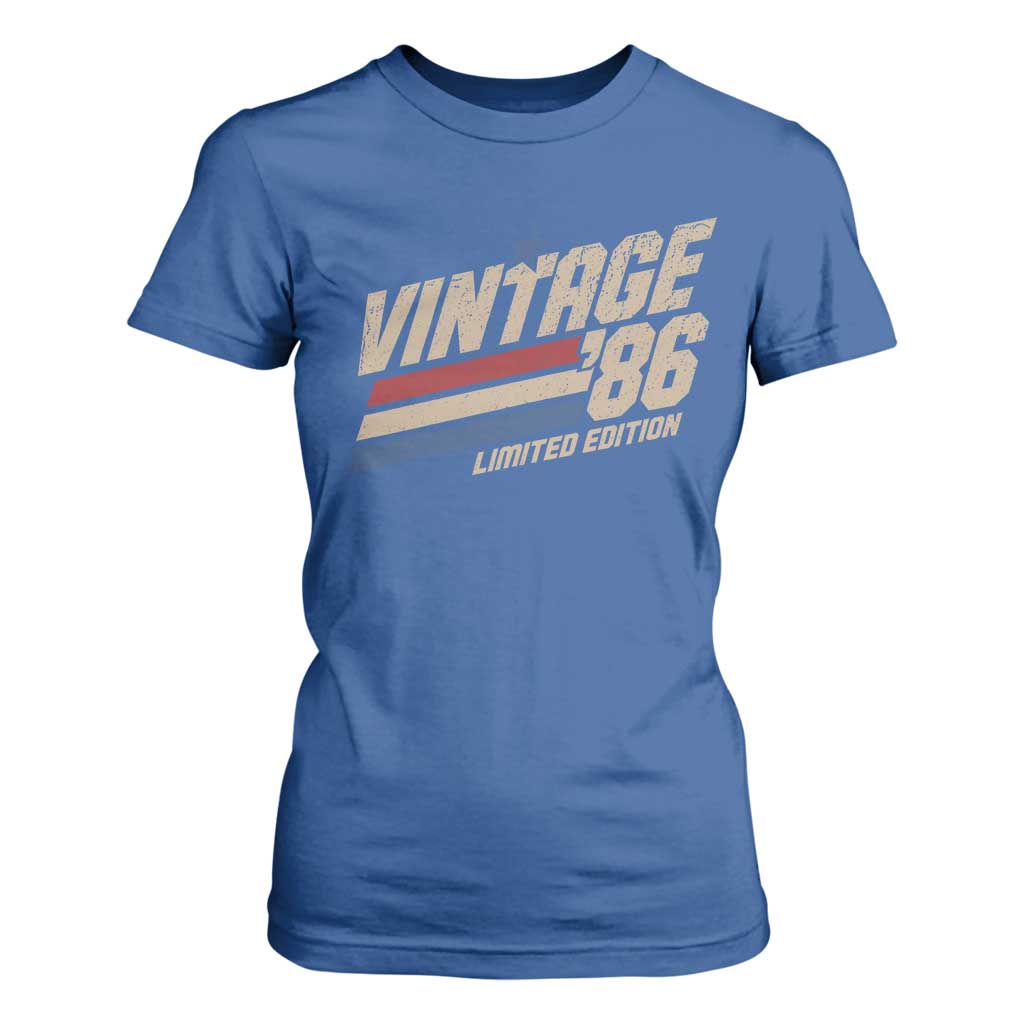 40th Birthday T Shirt For Women Vintage 1986 40 Years Old Birthday USA Stripes TS11 Royal Blue Print Your Wear