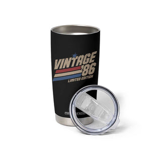 40th Birthday Tumbler Cup Vintage 1986 40 Years Old Birthday USA Stripes