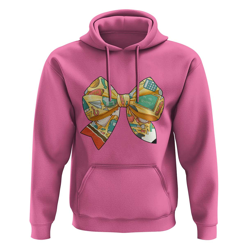 Funny Back To School Hoodie Cute Coquettes School Supplies Bow First Day TS11 Azalea Print Your Wear