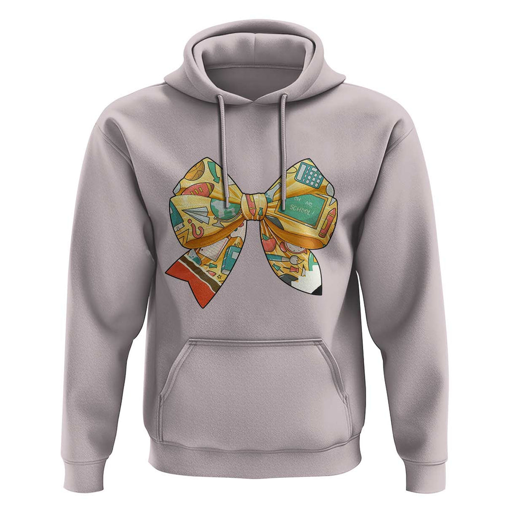 Funny Back To School Hoodie Cute Coquettes School Supplies Bow First Day TS11 Ice Gray Print Your Wear