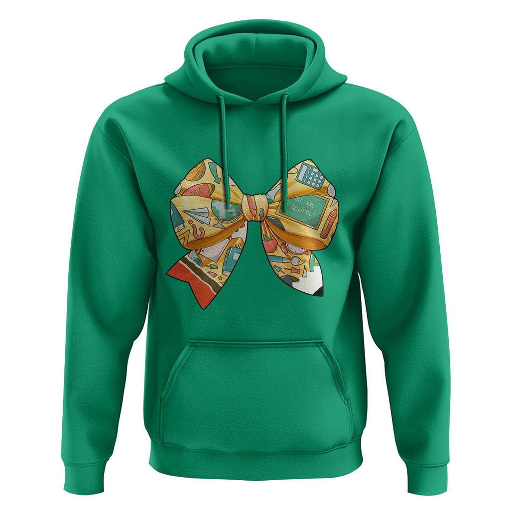 Funny Back To School Hoodie Cute Coquettes School Supplies Bow First Day TS11 Irish Green Print Your Wear