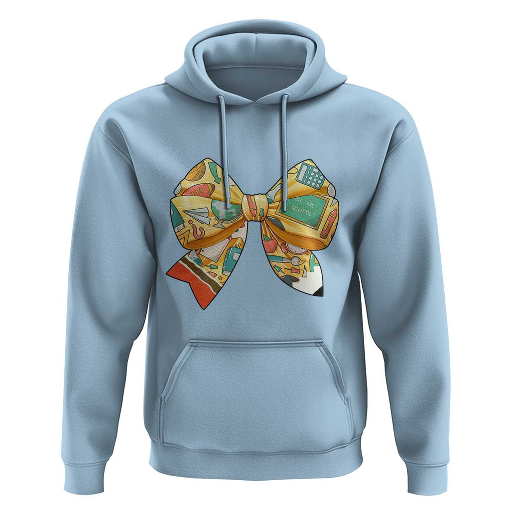 Funny Back To School Hoodie Cute Coquettes School Supplies Bow First Day TS11 Light Blue Print Your Wear