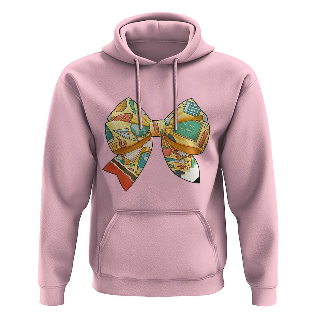 Funny Back To School Hoodie Cute Coquettes School Supplies Bow First Day TS11 Light Pink Print Your Wear