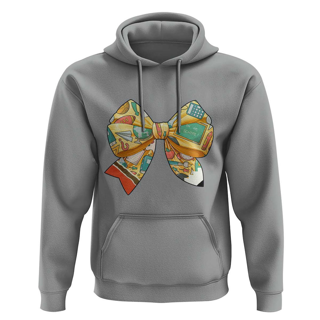 Funny Back To School Hoodie Cute Coquettes School Supplies Bow First Day TS11 Sport Gray Print Your Wear