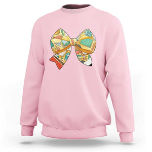 Funny Back To School Sweatshirt Cute Coquettes School Supplies Bow First Day TS11 Light Pink Print Your Wear