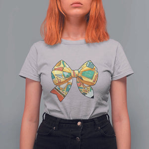 Funny Back To School T Shirt For Women Cute Coquettes School Supplies Bow First Day TS11 Ice Gray Print Your Wear