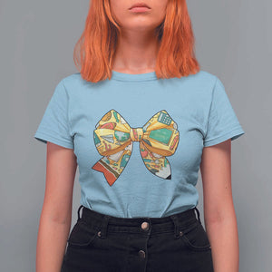 Funny Back To School T Shirt For Women Cute Coquettes School Supplies Bow First Day TS11 Light Blue Print Your Wear