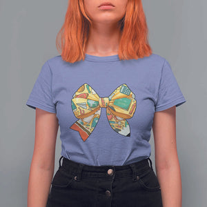 Funny Back To School T Shirt For Women Cute Coquettes School Supplies Bow First Day TS11 Violet Print Your Wear