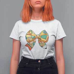 Funny Back To School T Shirt For Women Cute Coquettes School Supplies Bow First Day TS11 White Print Your Wear