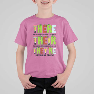 English Teacher T Shirt For Kid There Their They're Funny Grammar Lessons TS11 Azalea Print Your Wear