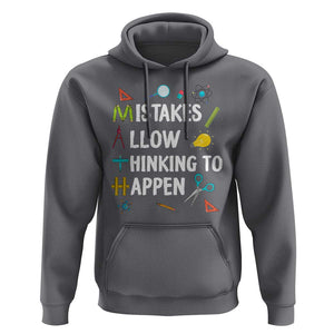 Math Teacher Hoodie Mistakes Allow Thinking To Happen Vintage Mathematical TS11 Charcoal Print Your Wear