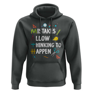 Math Teacher Hoodie Mistakes Allow Thinking To Happen Vintage Mathematical TS11 Dark Heather Print Your Wear