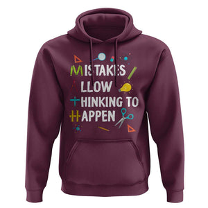 Math Teacher Hoodie Mistakes Allow Thinking To Happen Vintage Mathematical TS11 Maroon Print Your Wear